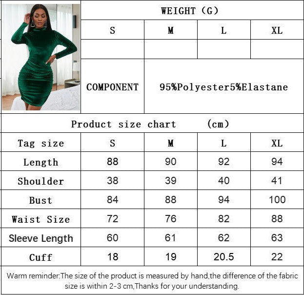 Womens Velvet Mock Neck Long Sleeve Bodycon Ruched Short Cocktail Party Club Mini Dress