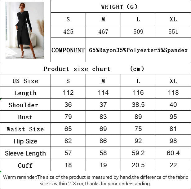Women's Casual Crewneck Tie Waist Fall Bodycon Dress Long Sleeve Split Slim Fit Midi Dress