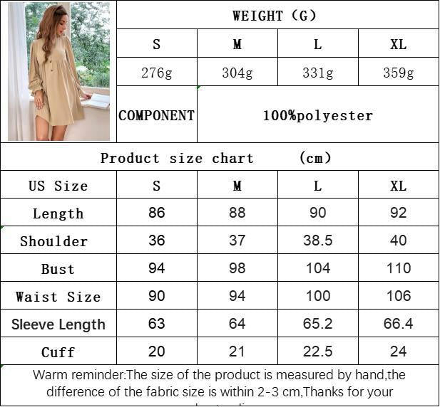 Womens Casual Dress Crewneck Button Up Long Sleeve High Waist A-Line Babydoll Mini Dress