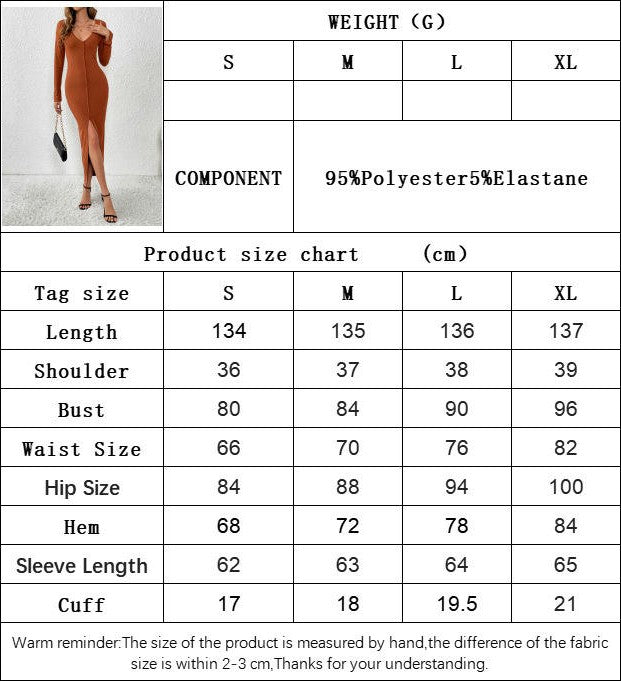 Women's Sexy Bodycon Maxi Dress Long Sleeve V Neck Button Down Split Dresses