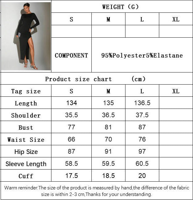 Womens Sexy Crew Neck Long Sleeve Backless Long Dress Fall Casual Split Bodycon Maxi Dresses