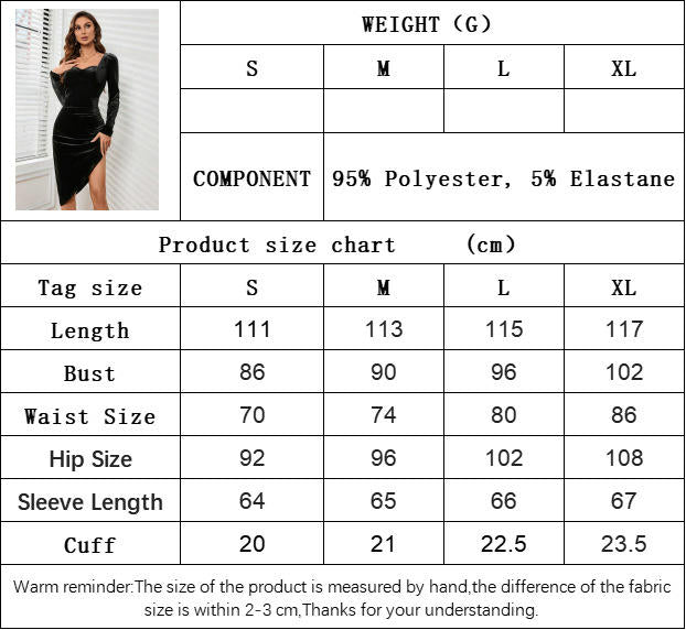 Women's Sweetheart Neck Dress Long Sleeve Bodycon Velvet Midi Cocktail Party Dresses