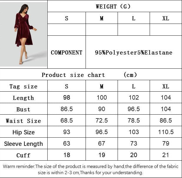 Women's Velvet Long Sleeve V Neck Midi Dress A Line Flowy Wedding Guest Dresses