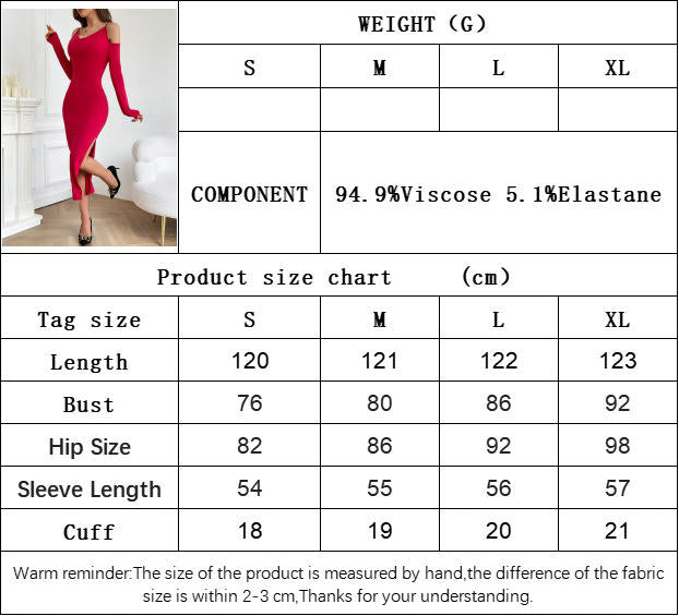 Women's Cold Shoulde Scoop Neck Dresses Long Sleeve Slit Bodycon Midi Dress