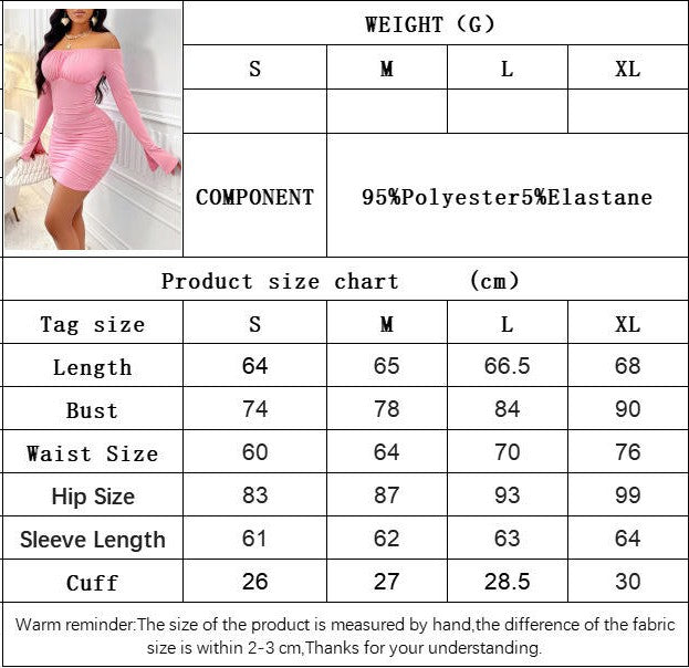Women's Off Shoulder Bodycon Mini Dress Long Sleeve Ruched Party Short Dresses