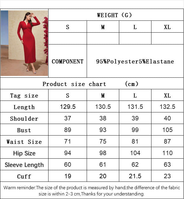 Women Sexy V Neck Twist Front Long Sleeve Midi Dress A Line Slim Midi Dress