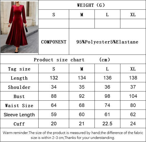 Women's Velvet Maxi Dress Long Sleeve Crewneck Backless A-Line Cocktail Party Dresses