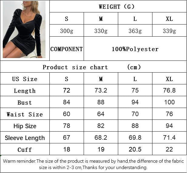 Women's V Neck Velvet Bodycon Dress Ruched Long Puff Sleeve Cocktail Party Mini Dresses