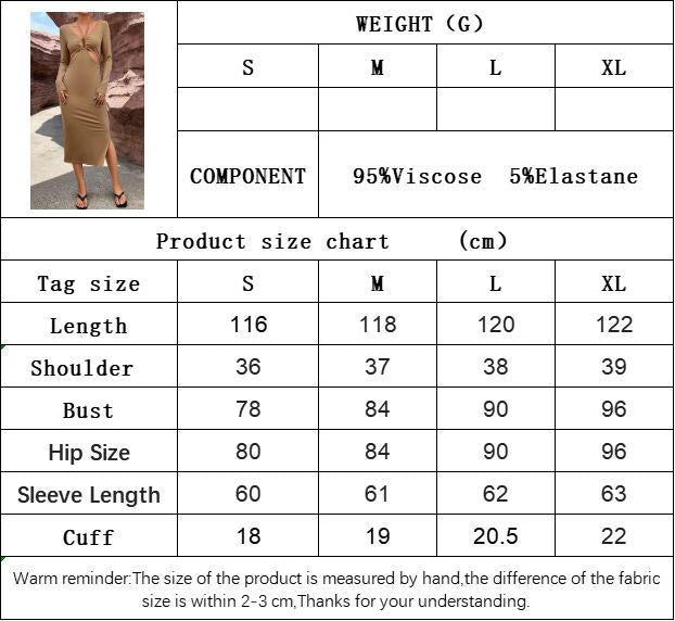Women's Midi Dress Long Sleeve Cut Out V Neck Drawstring Slit Knit Bodycon Dresses
