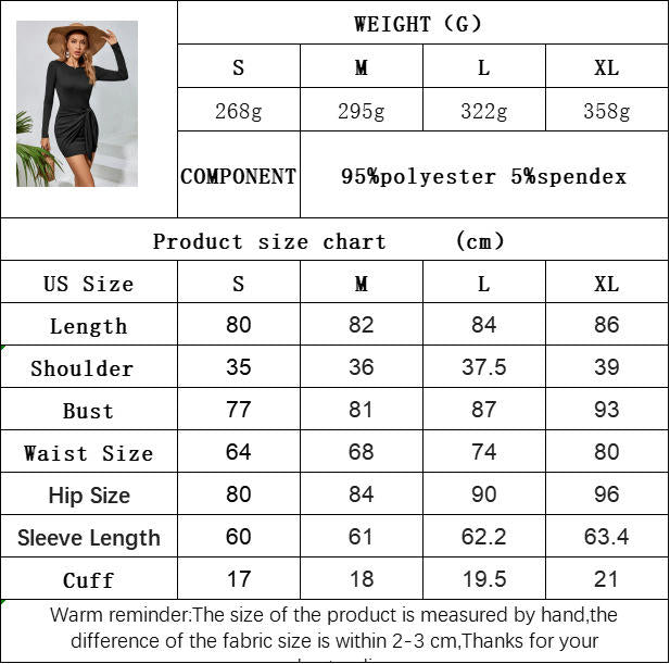 Women's Long Sleeve Casual Bodycon Dress Crew Neck Solid Tie Waist Mini Short Dresses