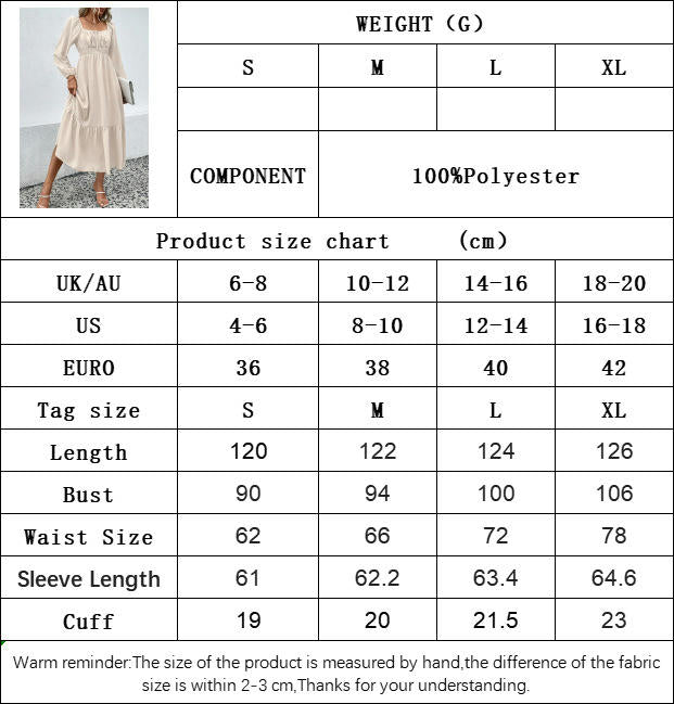 Women's Puff Long Sleeve Maxi Dress Square Neck Elastic Empire Waist Flowy A-Line Long Dresses