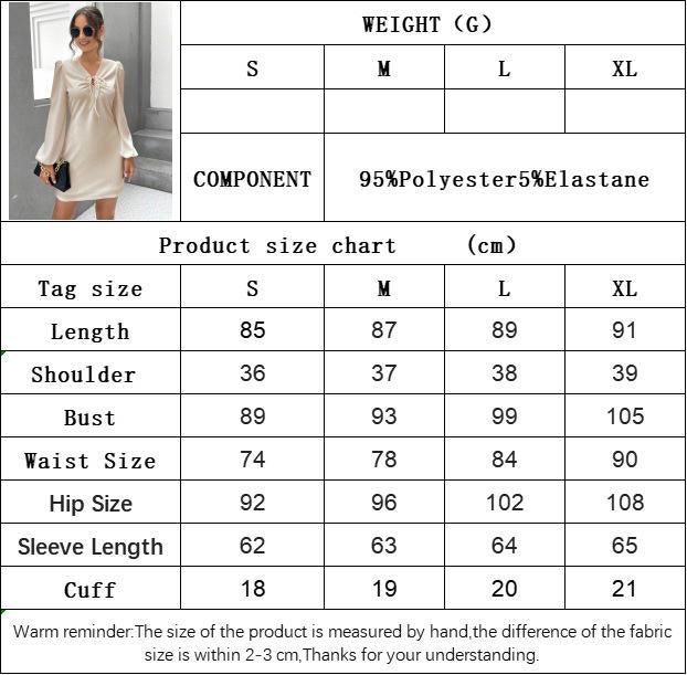 Women's Tie V Neck Puff Long Sleeve Slim Fit Dress A Line Short Going Out Dresses