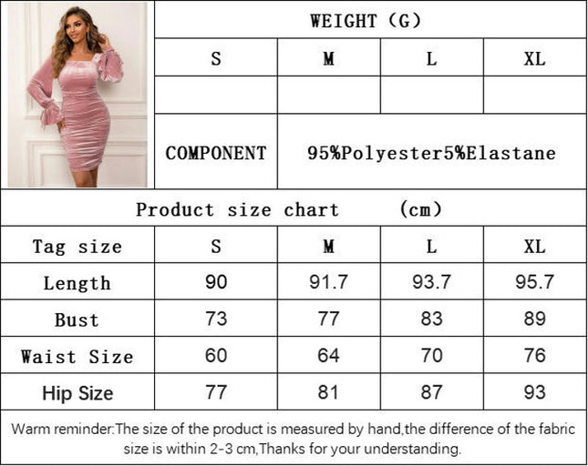 Women's Velvet Puff Long Sleeve Dresses Square Neck Bodycon Ruched Mini Dress for Party Cocktail