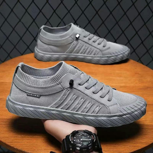 Men Fashion Casual Breathable Lace-Up Sneakers Lightweight Walking Shoes