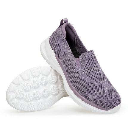 Womens Walking Flat Shoes Lightweight Jogging Work Casual Comfy Slip-On Shoes