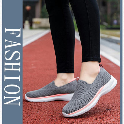 Womens Walking Flat Shoes Lightweight Jogging Work Casual Comfy Slip-On Shoes