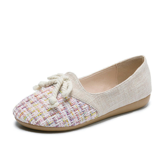 Low Heels for Women Breathable Comfort Round Toe Flats Dress Slip Ons Shoes