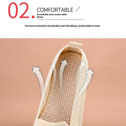 Women Comfortable Arch Support Non-Slip Lightweight Breathable Flat Slip On Shoes