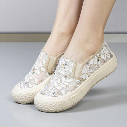 Womens Shoes Slip On Round Toe Fashion Breathable Walking Shoes