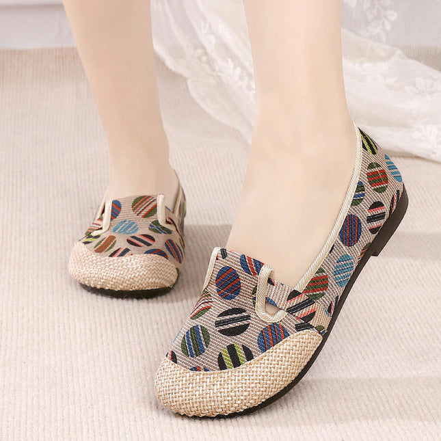 Flats for Women Slip On Shoes Knit Soft Round Toe Work Mesh Walking Shoes