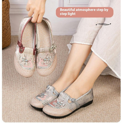 Women's Mesh Ethnic Style Casual Ankle Strap Shoes Chinese Traditional Ancient Style