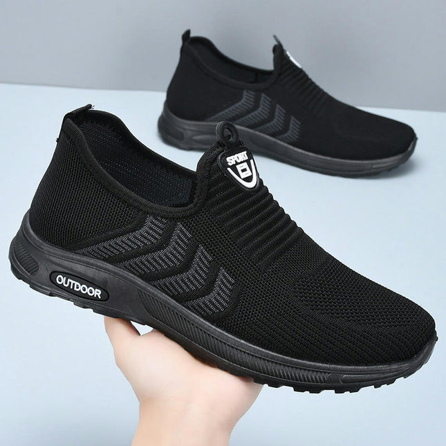 Mens Canvas Shoes Slip On Fashion Non Slip Casual Flat Outdoor Shoes
