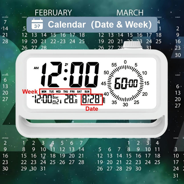 Alarm Clock, Alarm Clock+Timer+Thermometer+Calendar Reminder Alarms, Snooze Mode