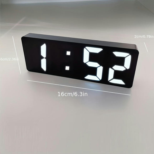 Modern LED Digital Alarm Clock with Temperature Display  Brightness USB Powered for Bedroom Decor