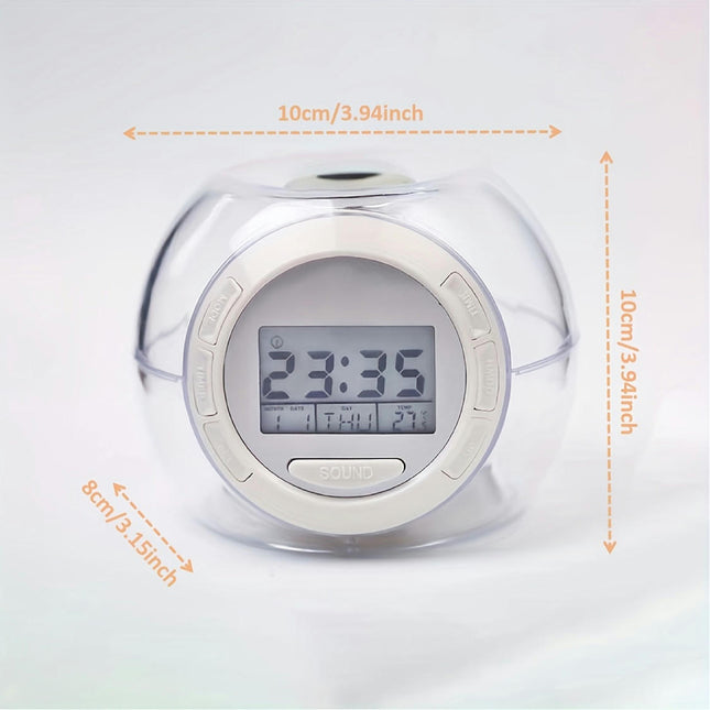 1pc Acrylic Transparent Shell Ball Colorful Cartoon Alarm Clock, Bedhead Clock, For Home Room Decor
