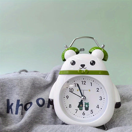 Cute Panda Alarm Clock with Loud Bell - Perfect for Students Christmas Gift, Battery-Powered