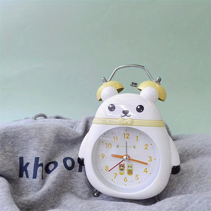 Cute Panda Alarm Clock with Loud Bell - Perfect for Students Christmas Gift, Battery-Powered