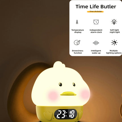 1PC Pat ight with Smart Dual Alarm Clock, Clock  Bedroom Night Light Alarm Clock Gift for Kids