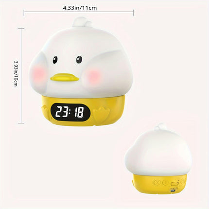 1PC Pat ight with Smart Dual Alarm Clock, Clock  Bedroom Night Light Alarm Clock Gift for Kids