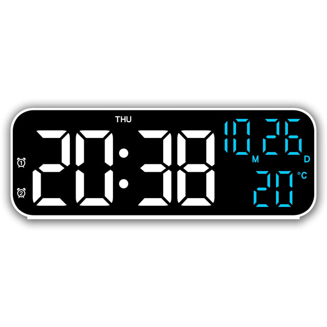 1pc Desktop Alarm Clock, Digital Temperature Humidity Calendar Display LED Table Bedside Clocks