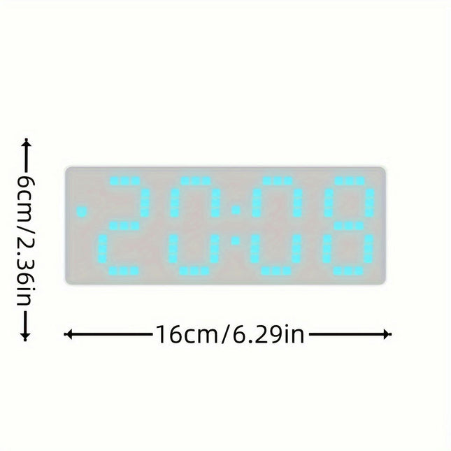 1pc LED Mirror Clock, Room Decoration Clock For Displaying Time, Temperature And Date