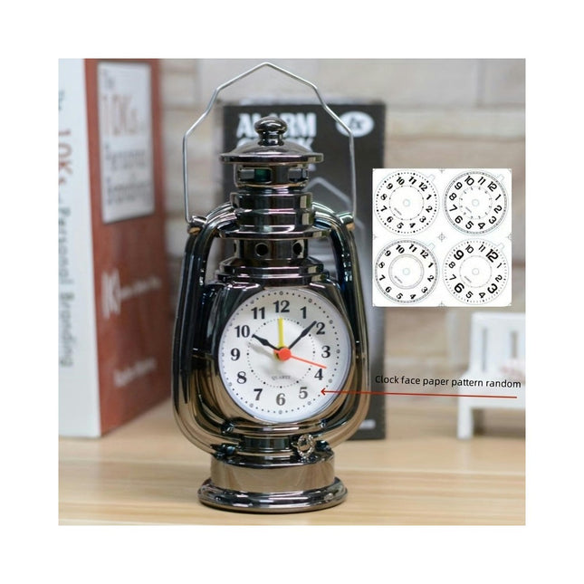 1pc Vintage Kerosene Lamp Style Portable Alarm Clock For Home Room Living Room Office Decor