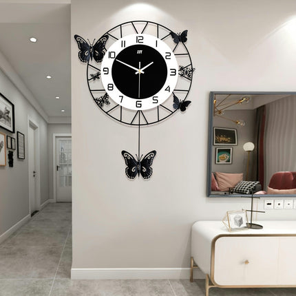Modern Butterfly Wall-Mounted Clock Quartz Clock Home Living Room Decor