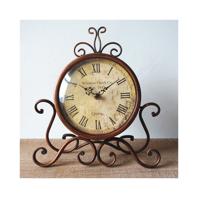 Elegant Vintage-Style Golden Metal Silent Clock - Perfect For Living Room, Office, Or Kitchen Decor