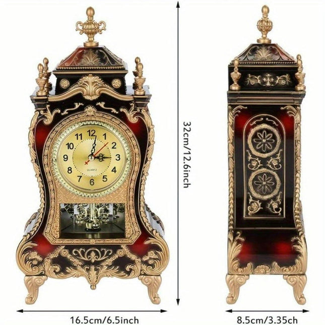 Antique Clock, Vintage Table Desk Clock, Wall Clock With Pendulum And Chimes For Home Decoration