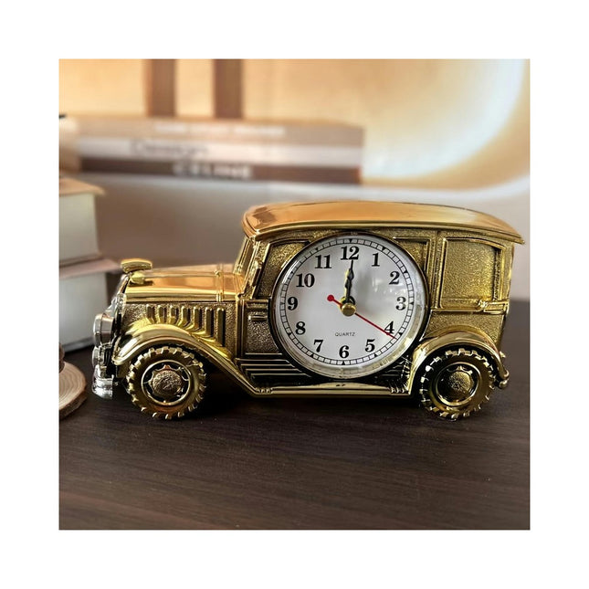 1pc Vintage Car Clock Quartz Desk Alarm Clock, Retro Home Decor Old-Fashioned Car Model Timepiece