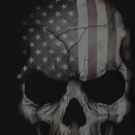 American Flag Skull Print Men's T-Shirt 3D Graphic Tee, Casual Short Sleeve Crew Neck Shirt