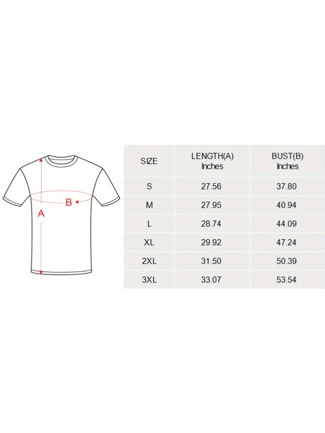Men's Round Neck Short Sleeve T-Shirt Summer Comfortable Casual Short Sleeve T-Shirt
