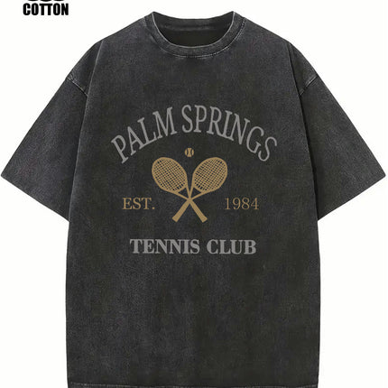 Pure Cotton Vintage Trendy T-shirt, Short Sleeved Round Neck T-shirt, Suitable for Summer T-shirt