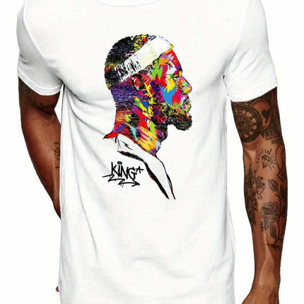 Hip Hop Graphic Men's T-shirt-100% Cotton Short-Sleeved Urban Casual Top Crewneck T-shirt