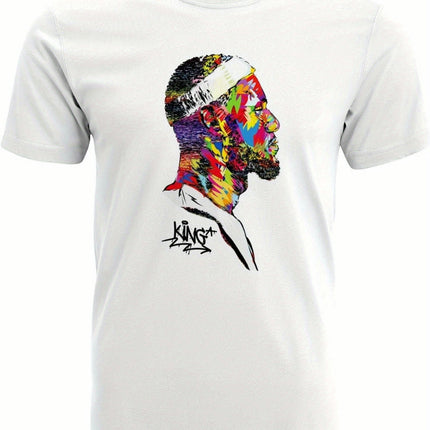 Hip Hop Graphic Men's T-shirt-100% Cotton Short-Sleeved Urban Casual Top Crewneck T-shirt