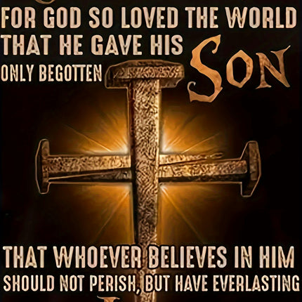 Men's Casual Black T-Shirt with John 3:16 Verse and Cross Design, Everyday Comfort Tee