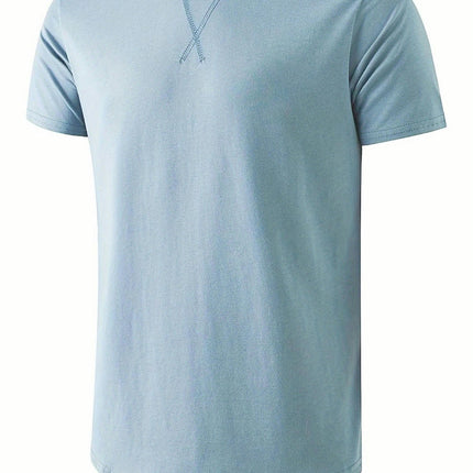 3pcs Men's Casual Sports Top Lightweight Round Neck Cotton T-shirt Short Sleeved Top