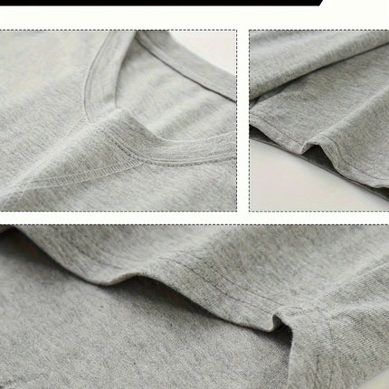 3pcs Men's Casual Sports Top Lightweight Round Neck Cotton T-shirt Short Sleeved Top
