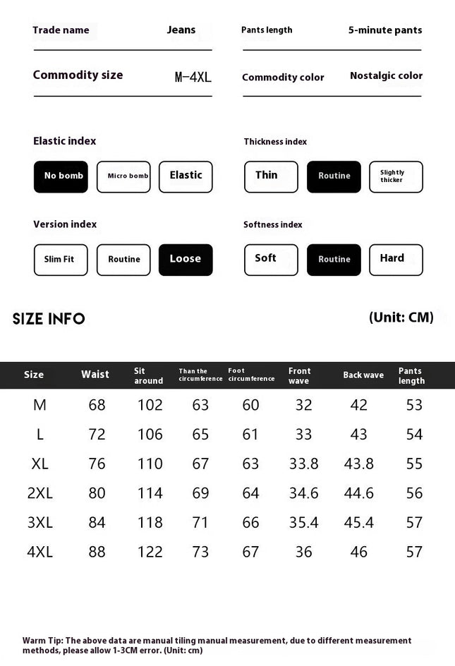 Men's Casual Loose Fit Denim Shorts, Knee-Length Jorts With Pockets, Summer Street Style