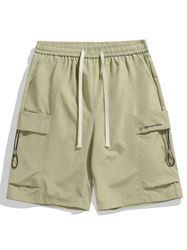 Men's Casual Elastic Waist Drawstring Cargo Shorts With Side Pockets For Summer Outdoor And Work